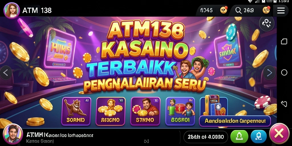 Screenshot utama dari gameplay seru di ATM138, menampilkan suasana Kasino yang mendebarkan.