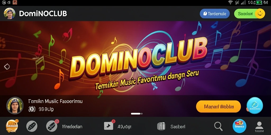 Tampilan antarmuka <strong>DOMINOCLUB</strong> dengan akses cepat ke lagu-lagu favorit.