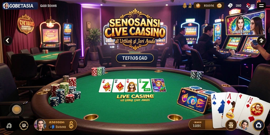 Screenshot GOBETASIA menampilkan dealer langsung yang siap melayani permainan.