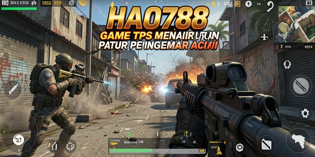 Screenshot utama HAO788 menampilkan aksi pertempuran seru dalam game TPS.