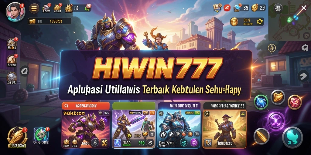 Tampilan antarmuka HIWIN777 dengan fitur utilitas yang lengkap.