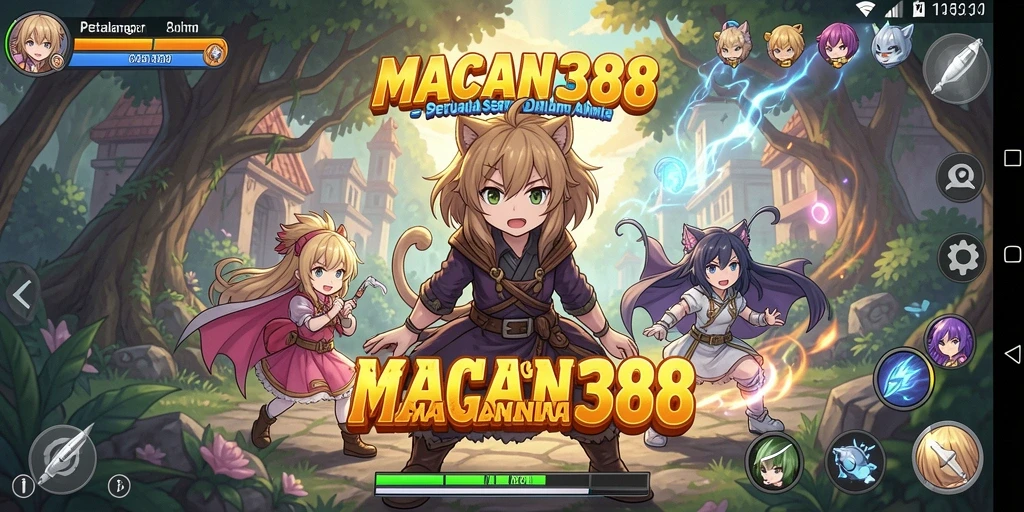 Tampilan gameplay seru di dunia Anime MACAN388.