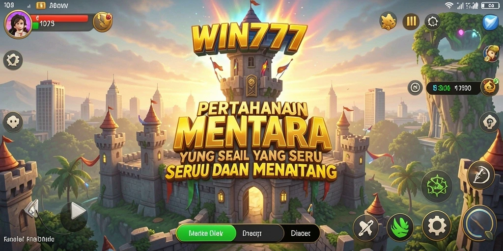 Tangkapan layar dari gameplay menarik WIN777 Tower Defense.